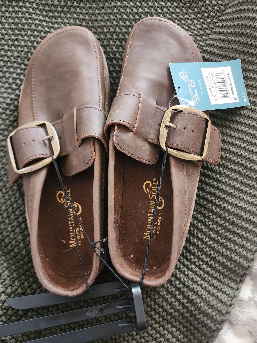 White Mountain Women's Brown Buckle Slip-On Loafers